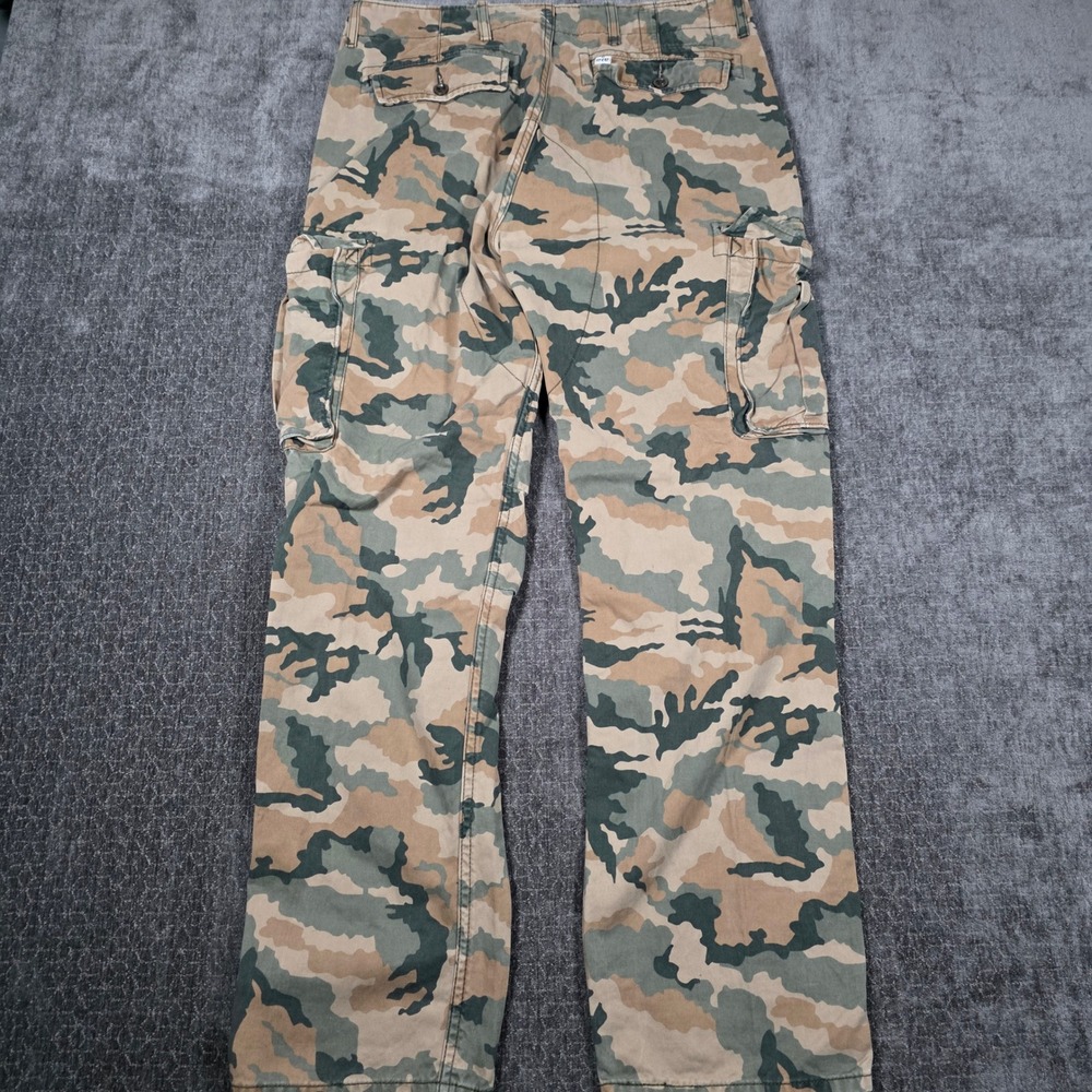 Levis Mens Camo Cargo Pants Straight Leg Green Brown Camouflage 32x32 Fit 33x31